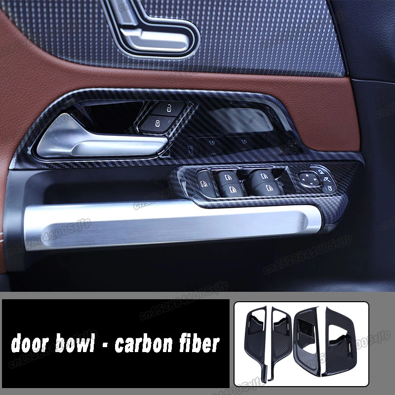 

carbon fiber car inner door handle bowl frame trims for mercedes benz GLA 2020 2021 2022 200 250 35 45 s accessories H247 class