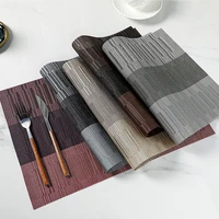 multiple color square placemat pvc coaster for dining table waterproof coffe cup fork knife mat tableware 4530cm