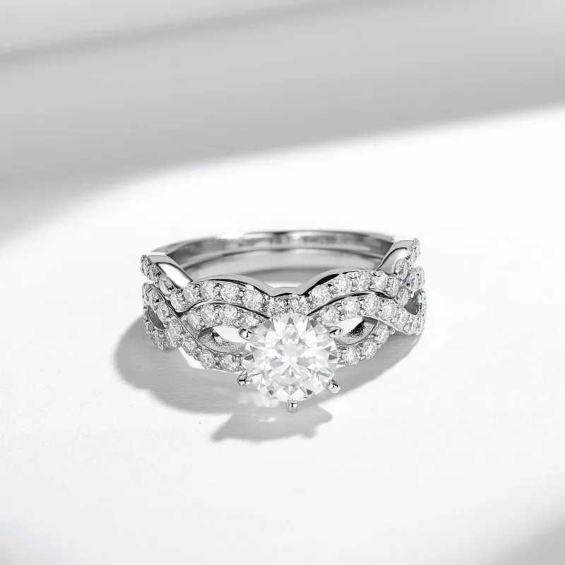 Следуйте за облаком 6 5 мм круглые обручальные кольца с муассанитом 1 карат для