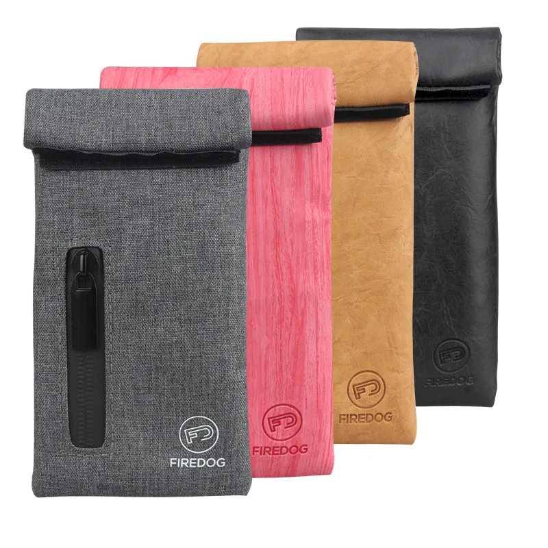

Smoking Smell Proof Bag Leather Tobacco Pouch With carbon deodorant For Herb Odor Proof Stash Container Case Storage Bags