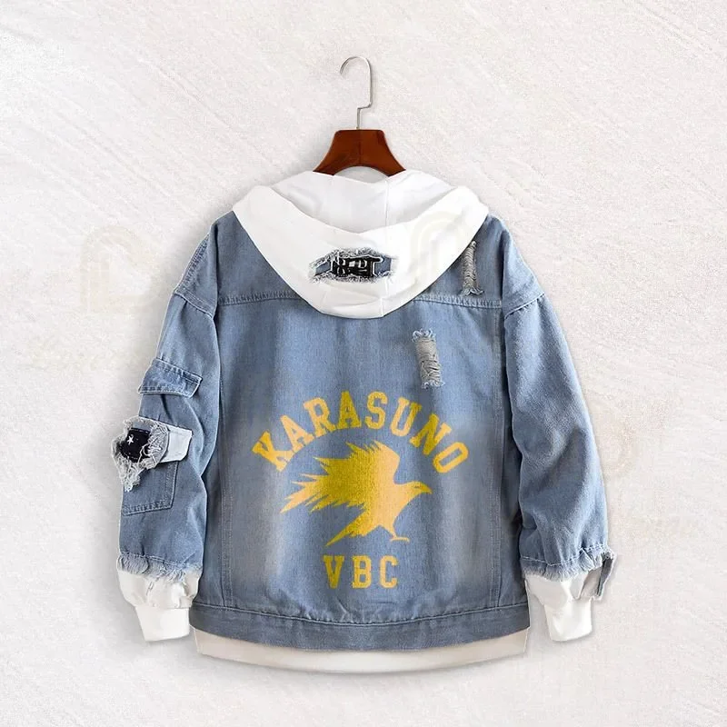 Джинсовая куртка Haikyuu в стиле аниме для волейбола джинсовое пальто подростков