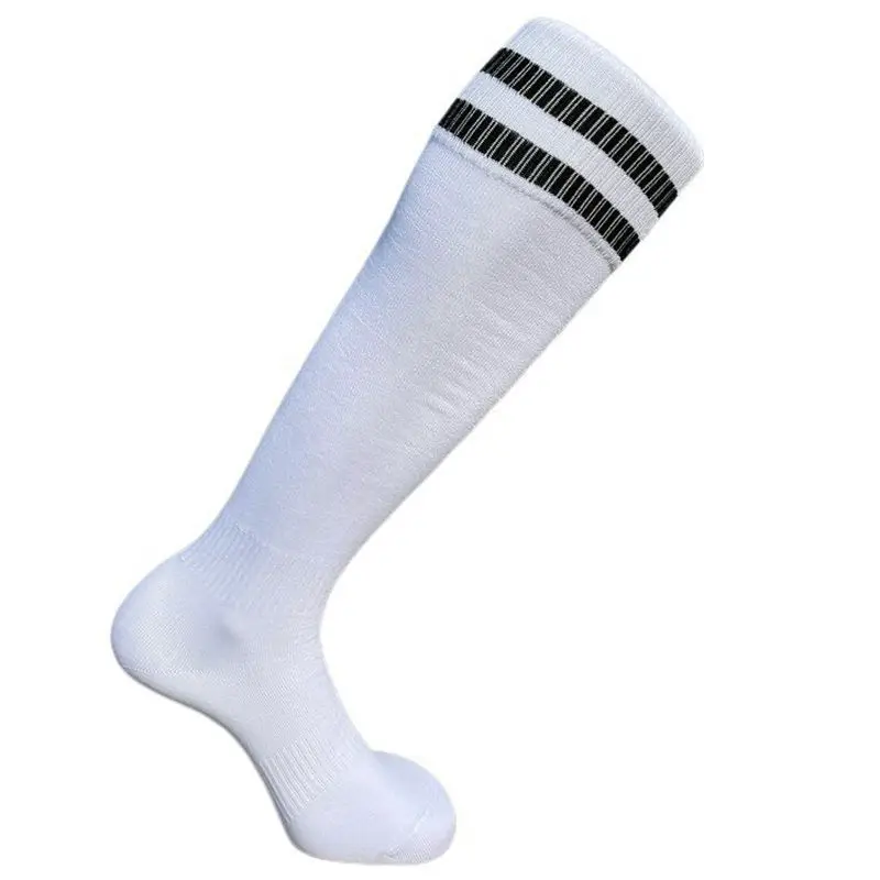 Football Socks Male High Help Sports Socks Thin -the-knee Socks Students Training Adults Two Poles Stripe Stockings Soccer Socks