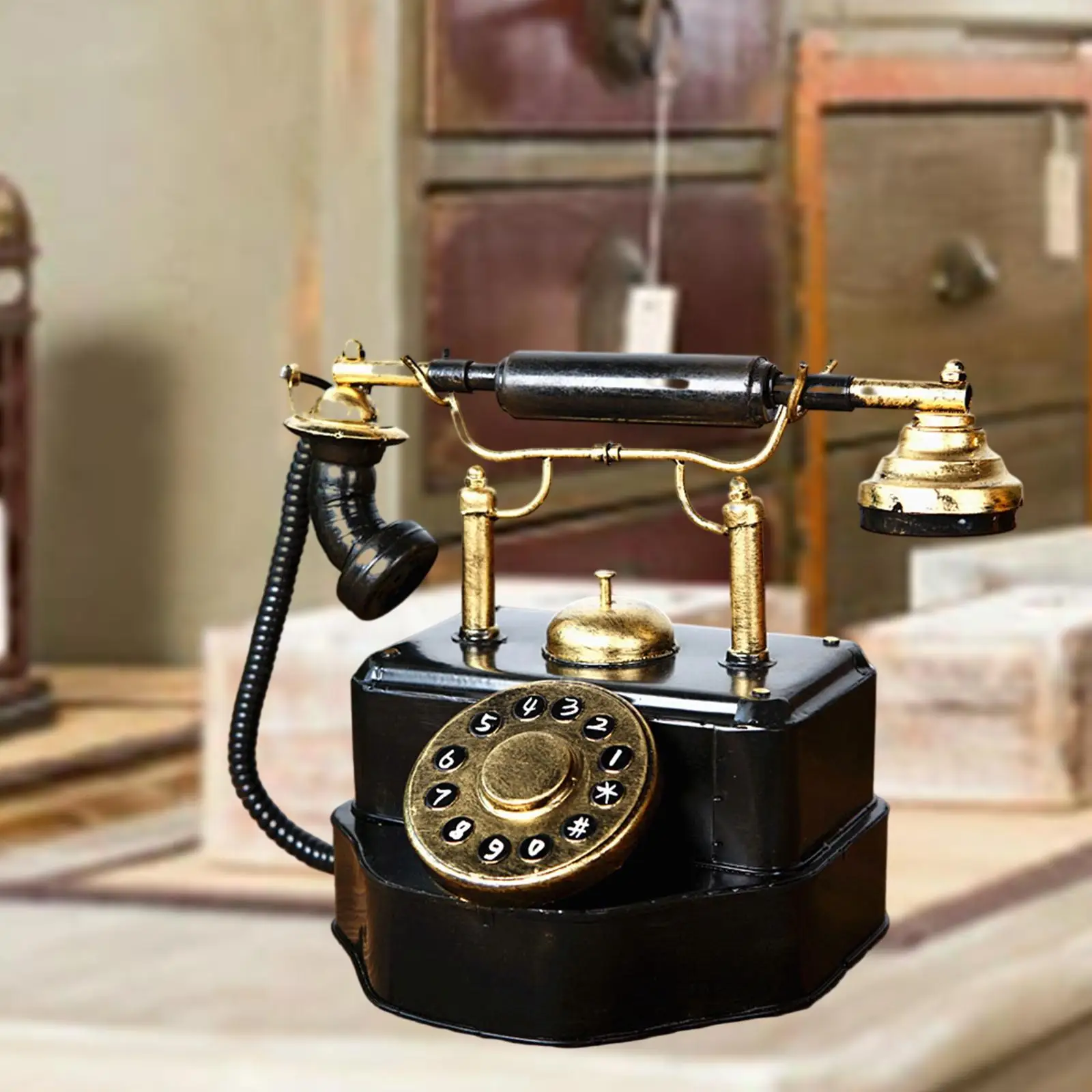 

Telephone Model Decor Europe Style Retro Style Telephone Statue