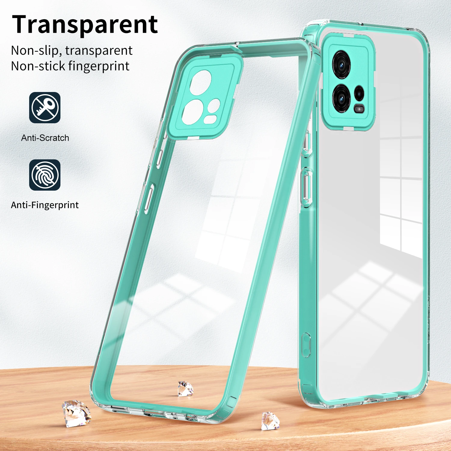 

3 IN 1 Frame Clear Case for Motorola Moto G72 Luxury Armor Shockproof Soft Silicone Edges Hard Phone Cover MotorolaG72 MotoG72