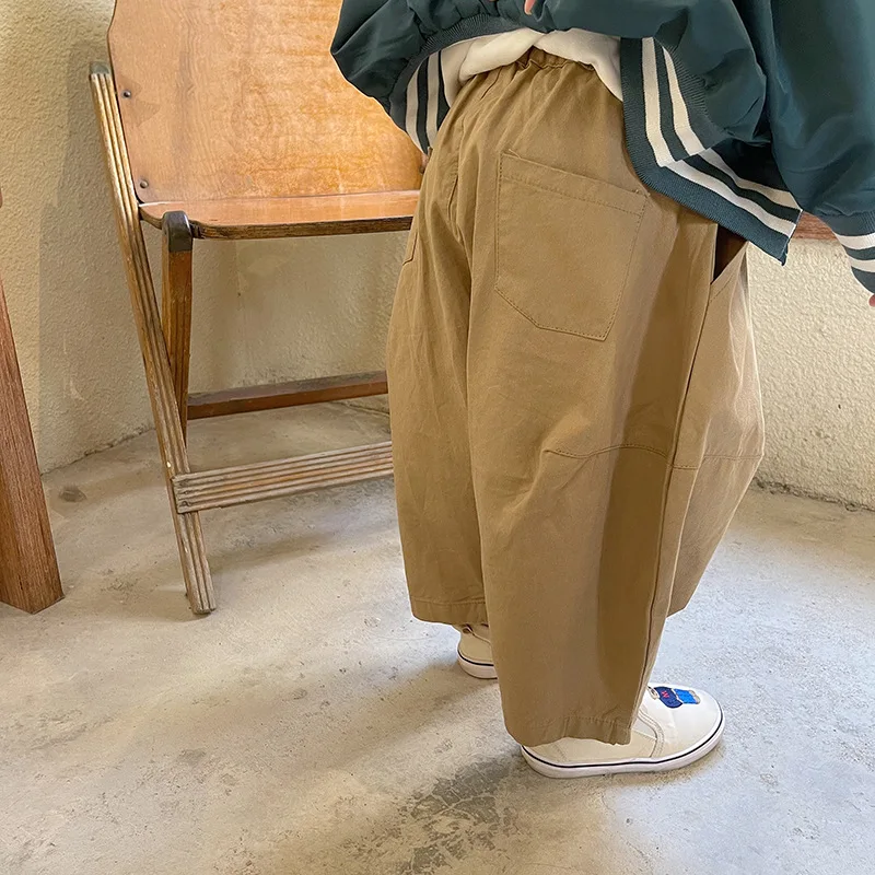 

MILANCEL Children's Pants Autumn New Boys Solid Harem Pants Girls Casual Wide Leg Pants