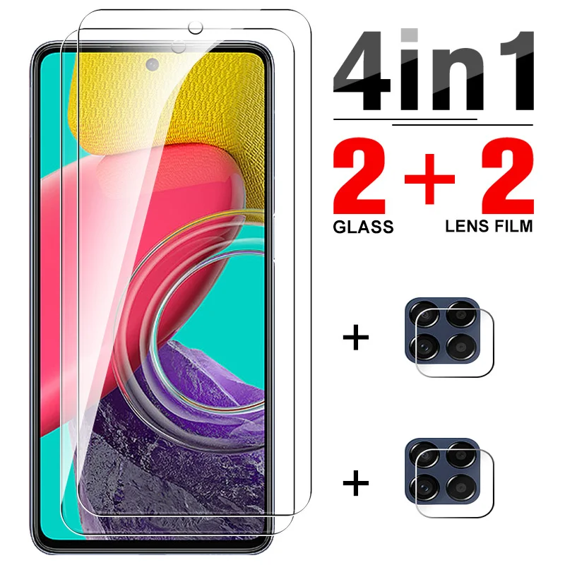 

4in1 Tempered Glass For Samsung M53 Full Cover Clear Screen Protectors For Samsung Galaxy M53 M 53 53M 4G 5G Camera Lens Films