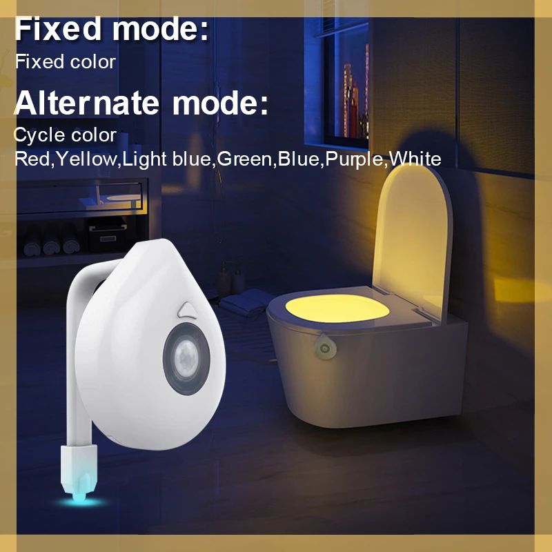 

Toilet Lamp 8 Colours Toilet Bowl Backlight Motion Sensor Night Light WC Sensor Light Bathroom Lamp Light For Children