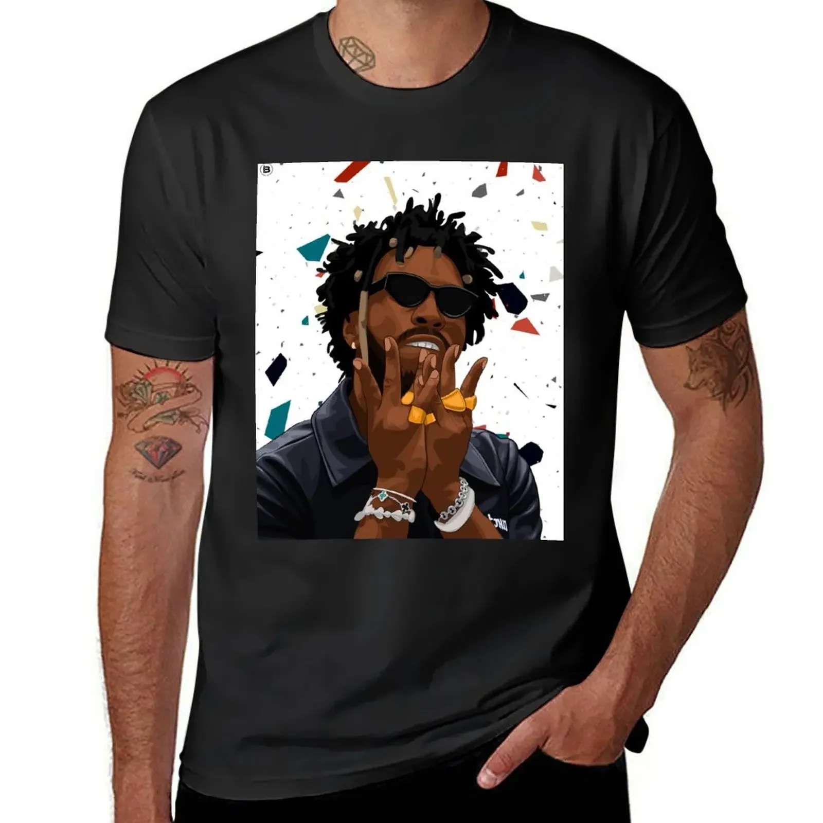 Футболка Saint jhn простые мужские хлопковые футболки из аниме под заказ