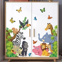 cartoon forest animals party wall sticker for child kids room decoration mural removable home wallpaper bedroom nursery sticker