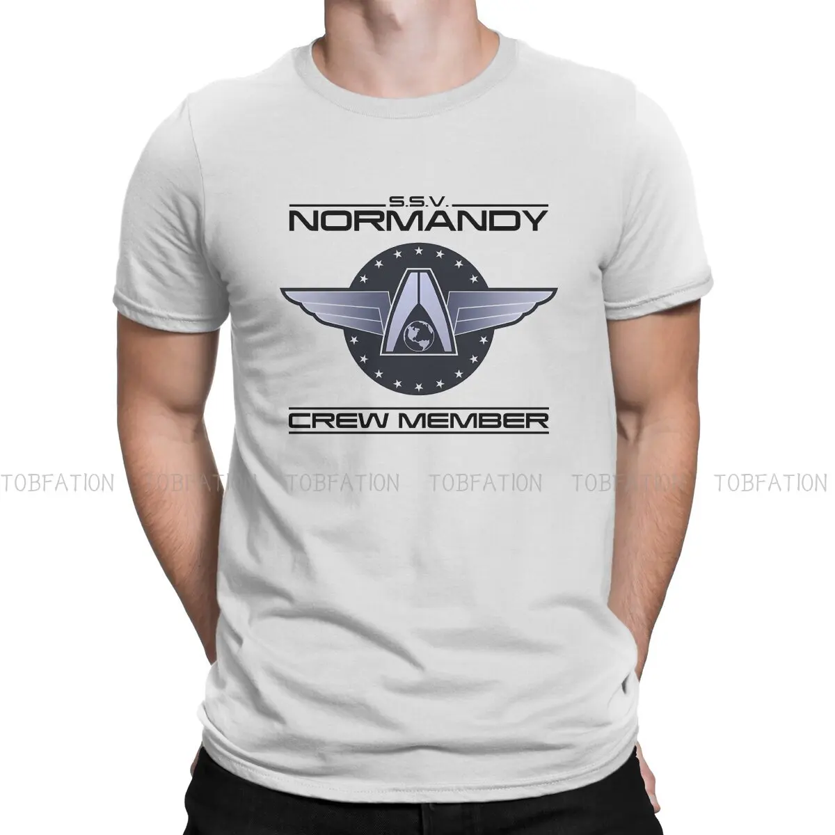 

Mass Effect Game SSV Normandy Crew Member T Shirt Grunge Men's Tees Summer 100% Cotton Clothing O-Neck TShirt