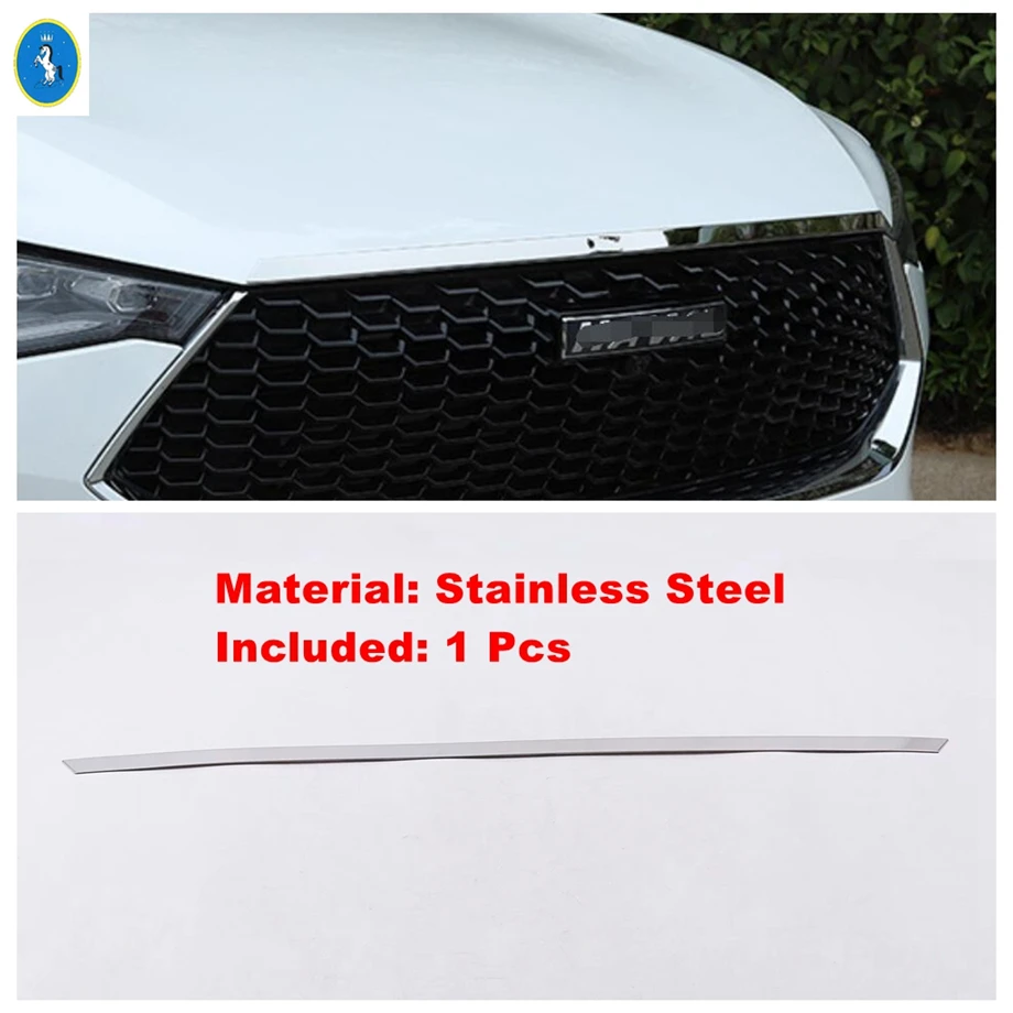 

Для Haval F7 F7X 2018-2021 передняя решетка капота молдинг для губ задняя отделка двери багажника внешние молдинги наклейка из нержавеющей стали