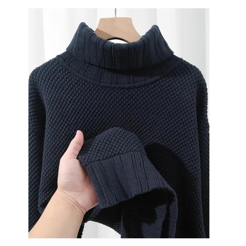 Женский хлопковый свитер с воротником большого размера текстурированный