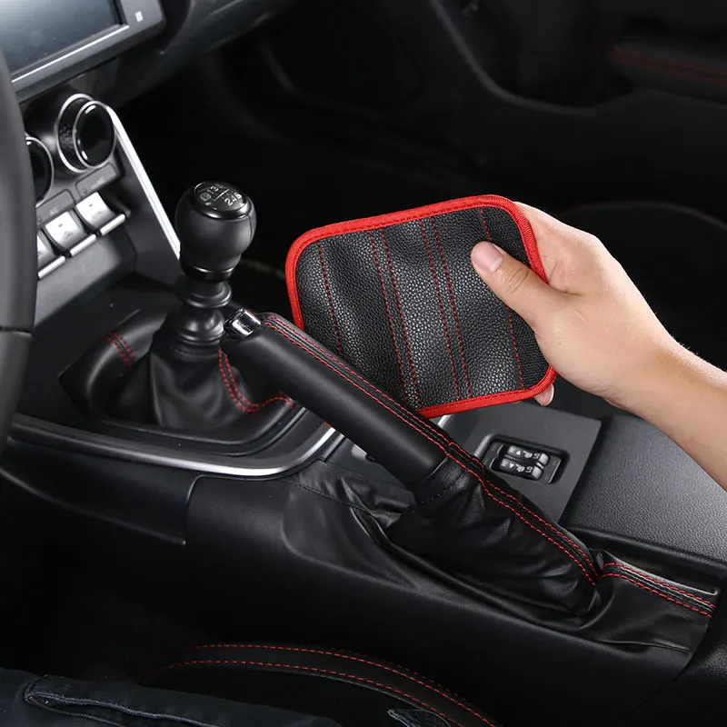 

For Subaru BRZ ZC6 2012-2022 car styling leather & cloth Black car handbrake protective cover car accessories