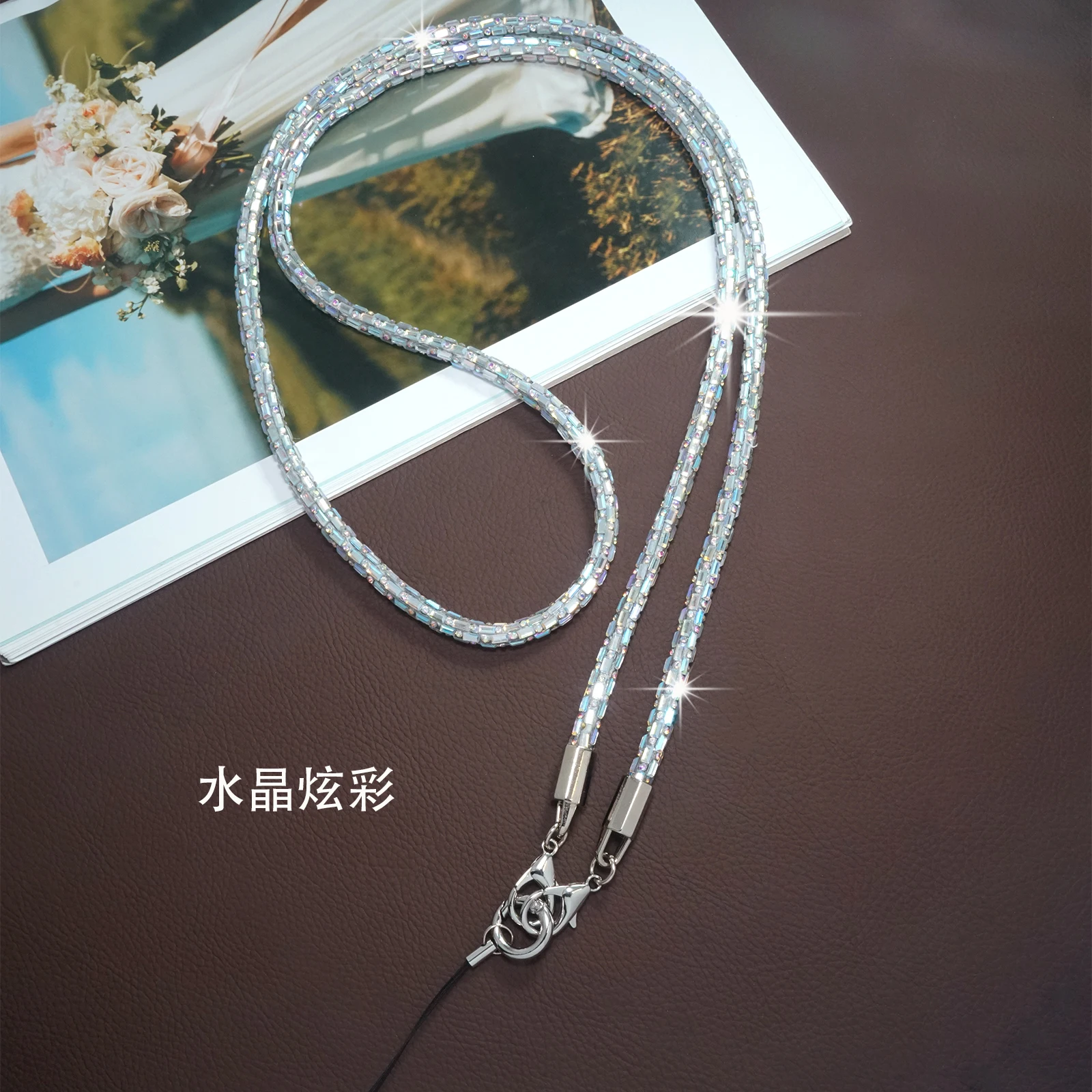 kryształowa smycz na telefon Crossbody dla Iphone Samsung Huawei Xiaomi IPHON rozrywka lina szyję wiszący sznurek moda uniwersalny pasek La