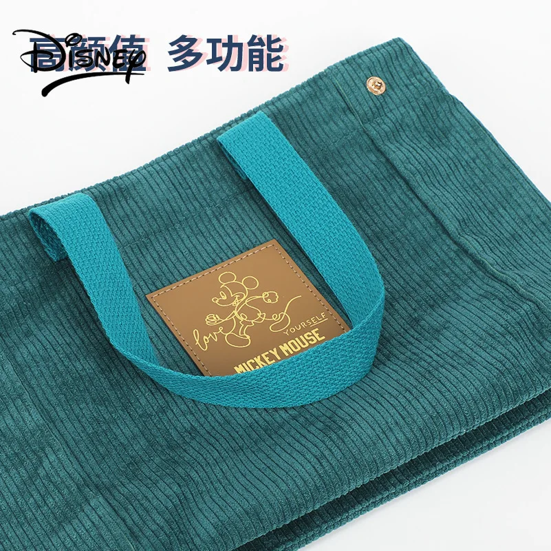 Disney 2022 New Corduroy Tote Bag Women's Tote Cosmetic Bag Large Capacity Picnic Lunch Box Bento Bag Shoulder Bag  Disney Bag