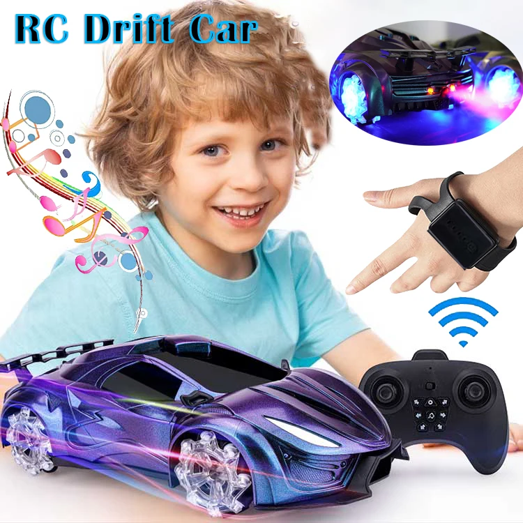 Dual RC Stunt Car Powerful 4WD RC Drift Car 2.4G Rapid Drifter Racing Car Gesture Sensor Remote Control Simulation Spray 360