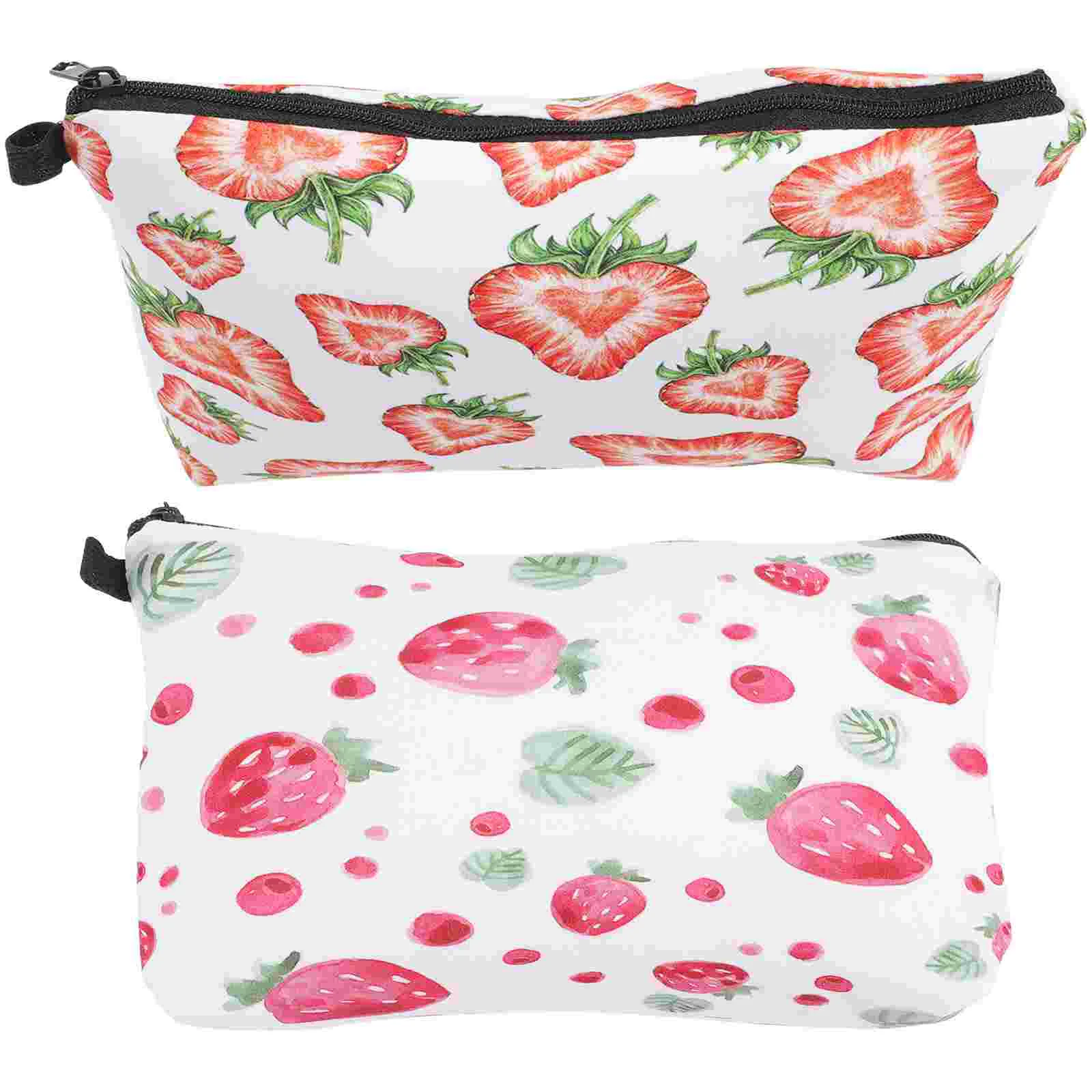 

Makeup Storage Toiletries Pouch Zipper Large Container Organizer Roll Brush Girls Teen Capacity Girl Strawberry