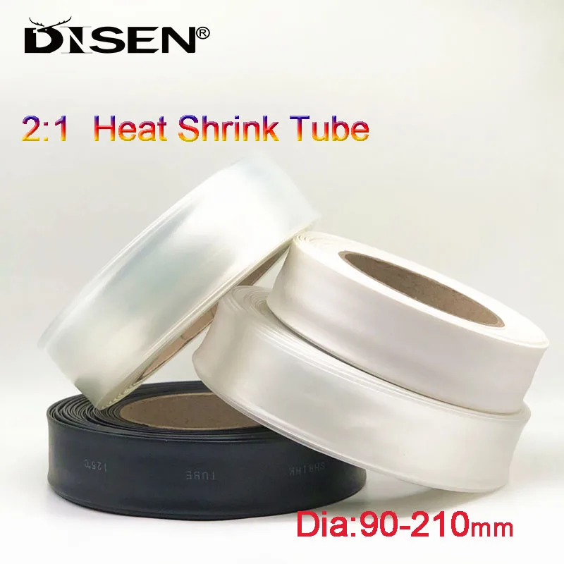 

1M Dia 90-210mm Black/Transparent Double Heat Shrinkable Tube Heat Shrinkable Tube Wire and Cable Insulating Sleeve Heat Shrink