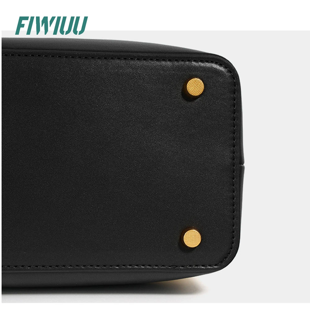 Fiwiuu Women Vintage Bucket Handbag Leather Crossbody Shoulder Bag Clutch Casual Flap Hobo Messenger BagPouch
