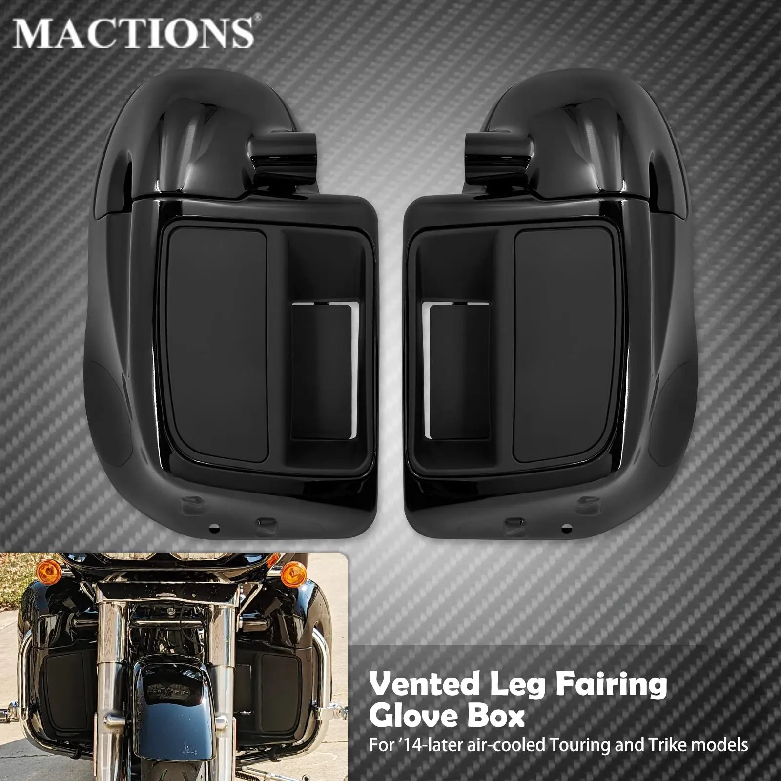 

Мотоциклетный нижний вентилируемый ножной обтекатель, набор перчаток, черный глянец для Harley Touring Road King Street Electra Glide FLTRX 2014-23