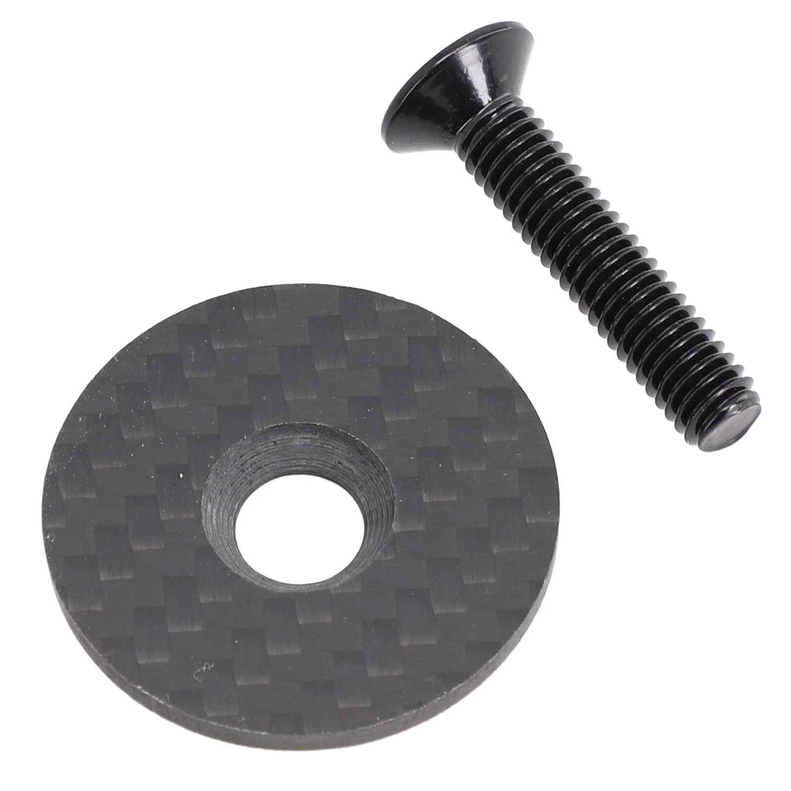 

Lightweight Carbon Fiber Headset Stem Cap Cover with Titanium Bolt Suitable for 31 8mm Steerer Easy to Install