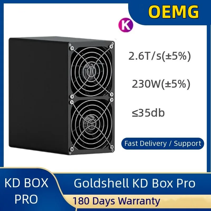 Nuevo lanzamiento Goldshell KD BOX Pro 2,6 T Hashrate KDA Miner actualizado de KD BOX.