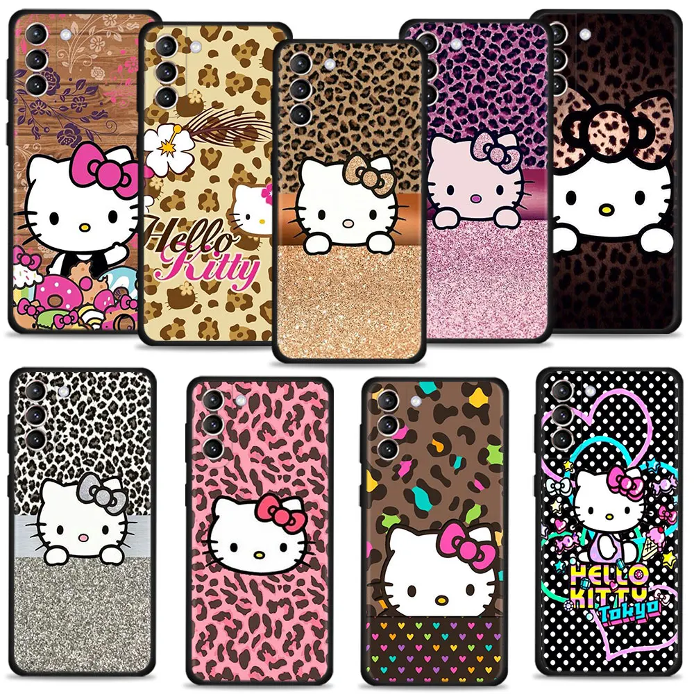 

Gorgeous Print Cat Hello Kitty Phone Case For Samsung Galaxy S22 S21 S20 10 Plus S10 S8 S9 S10e Ultra FE Soft Silicone Cover