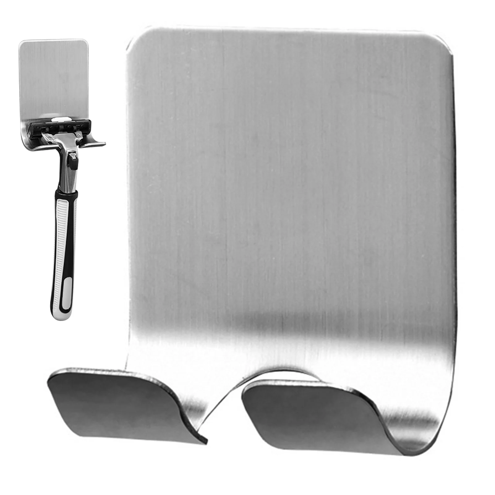 

Adhesive Razor Hooks Adhesive Shaver Hooks Self Adhesive Storage Hooks 1Pc Plug Hangers For Wall No Drilling Installation Silver
