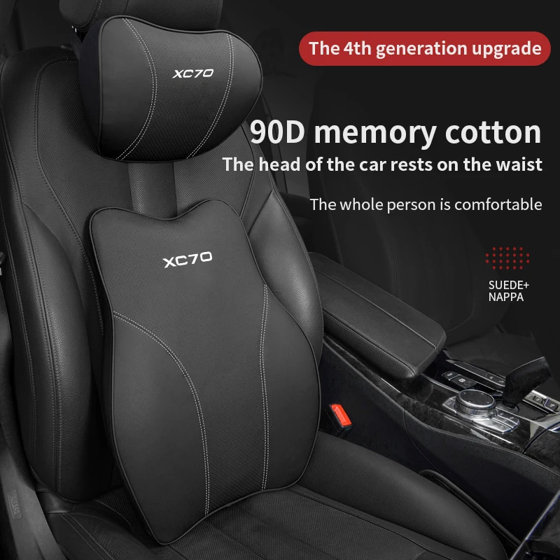 

Car Neck Pillow Adjustable Head Restraint 3D Auto Seat Pillows For Volvo XC70 Seat Covers Car Headrest Auto Parts