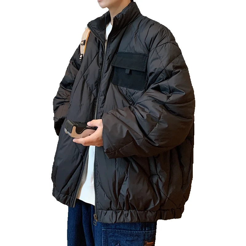 Winter Jacket Men Warm Fashion Retro Thicken Plaid Jacket Men Streetwear Korean Loose Thick Short Coat Mens Parker Clothes M-2XL