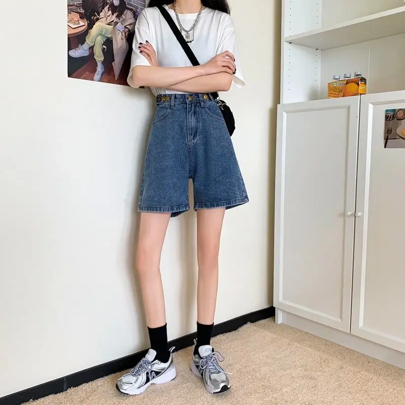 Женские свободные джинсовые шорты BRIDGEWATER прямые широкие брюки с высокой талией в