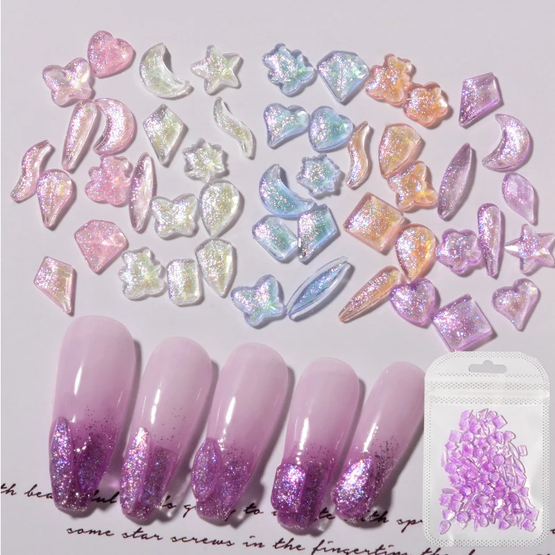 

100 шт. Стразы для ногтей в форме дрели Аврора Цвет симфония бриллиант украшения для ногтей полимерные милые драгоценные камни для ногтей кор...