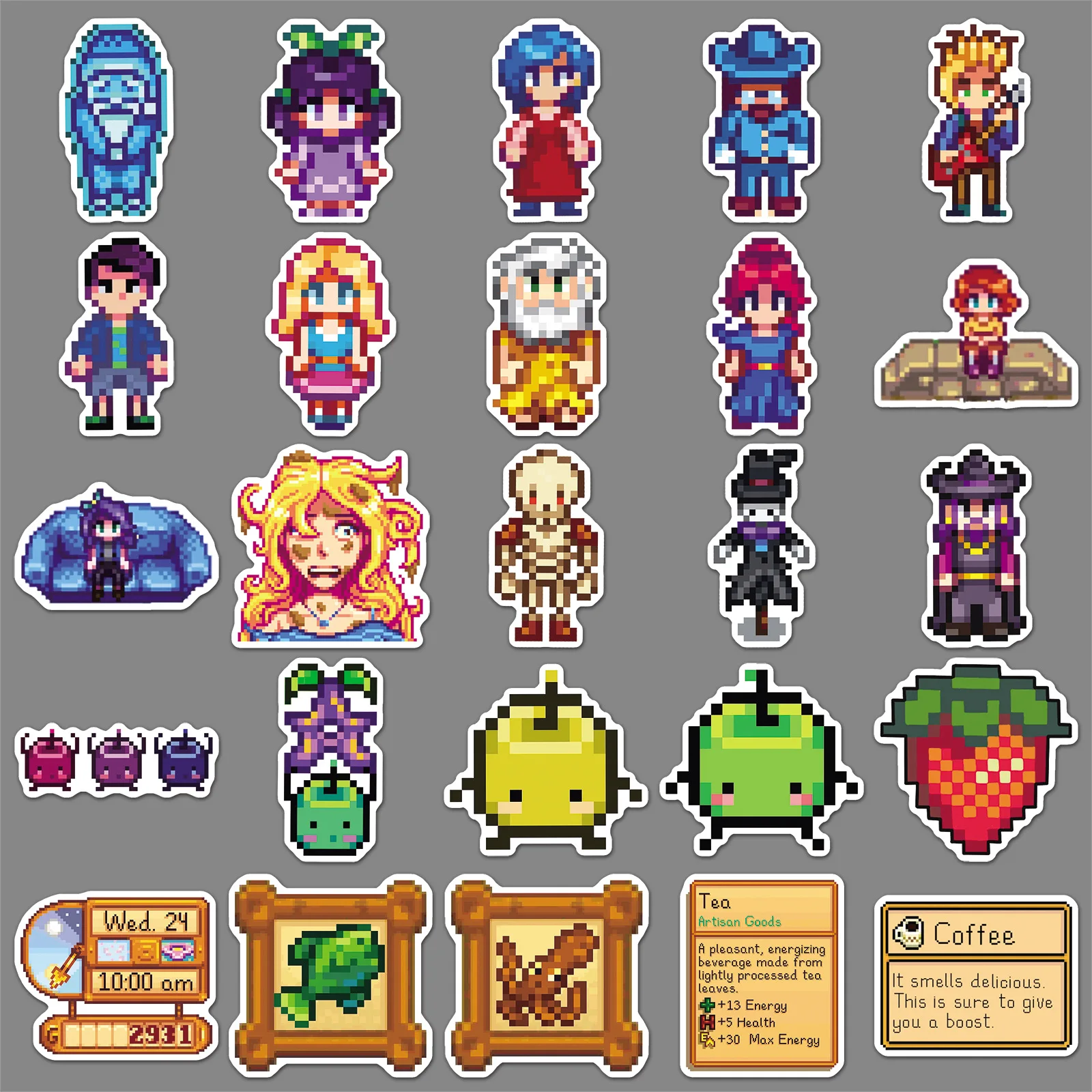1050 шт. забавные пиксельные игры Stardew Valley наклейки мультфильм детские игрушки украшения телефон гитара ноутбук скейтборд граффити наклейки (art.: 3920d314ee628) - 3920d314ee628