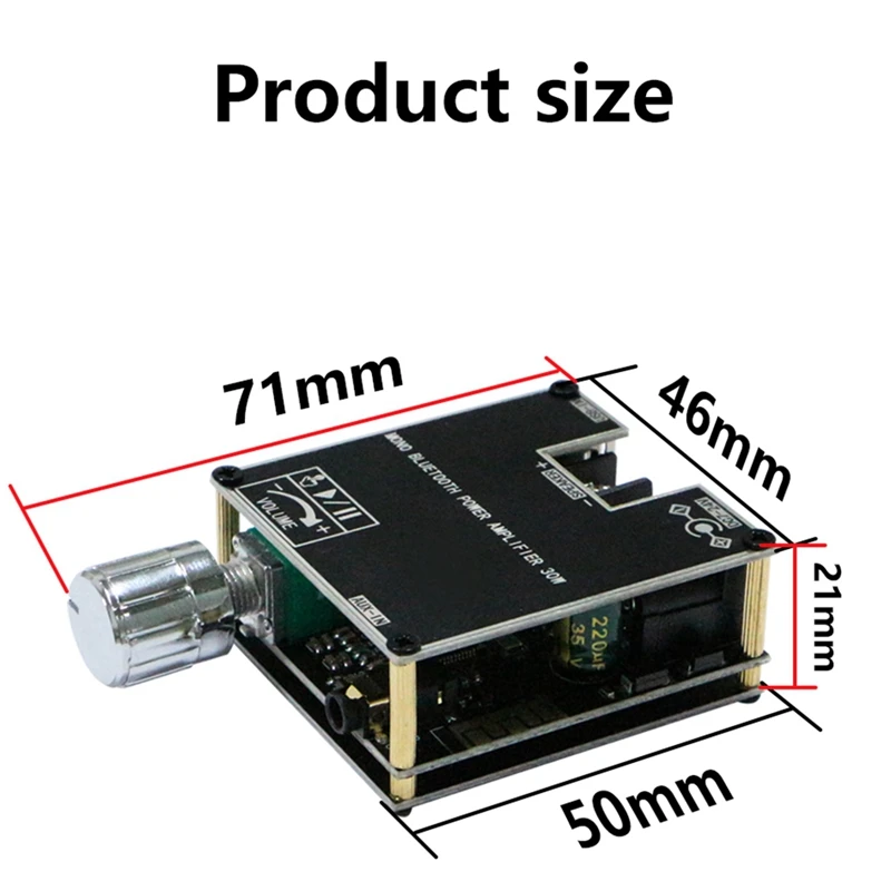 ZK301B Mono 30W BT5.3 Digital Audio Amplifier Module Supports True Wireless TWS With APP DIY Simple Board