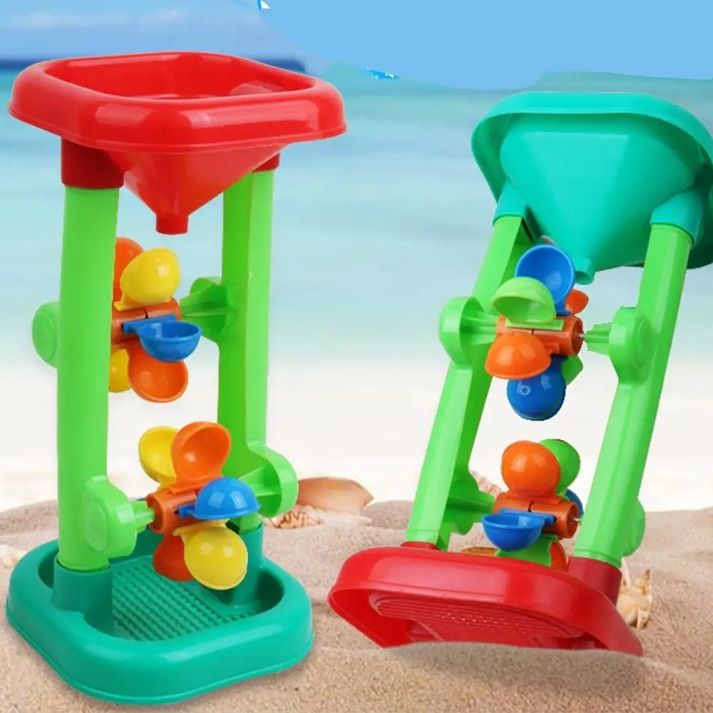 

Medium Size Sand Playset Sandbox Toys Set Windmill Combination Kids Hourglass Random Color Water Wheel Mill Toy Beach