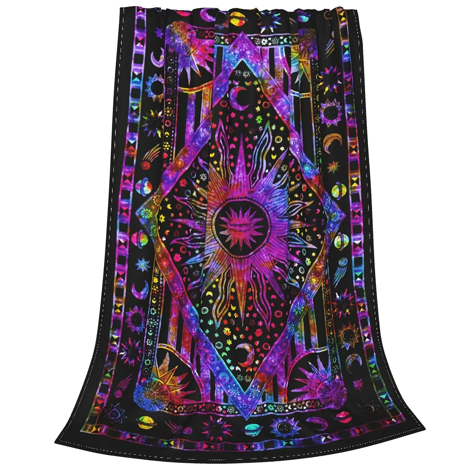 Небесный Солнце Луна планета богемное Флисовое одеяло мягкое покрывало для