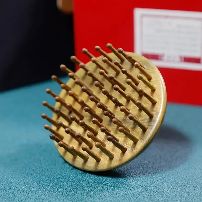 

Green Sandalwood Comb Head Massage Comb Finger Ring Massage Comb Scalp Meridian Comb 81 Teeth Lotus Teeth Air Cushion Comb Facto