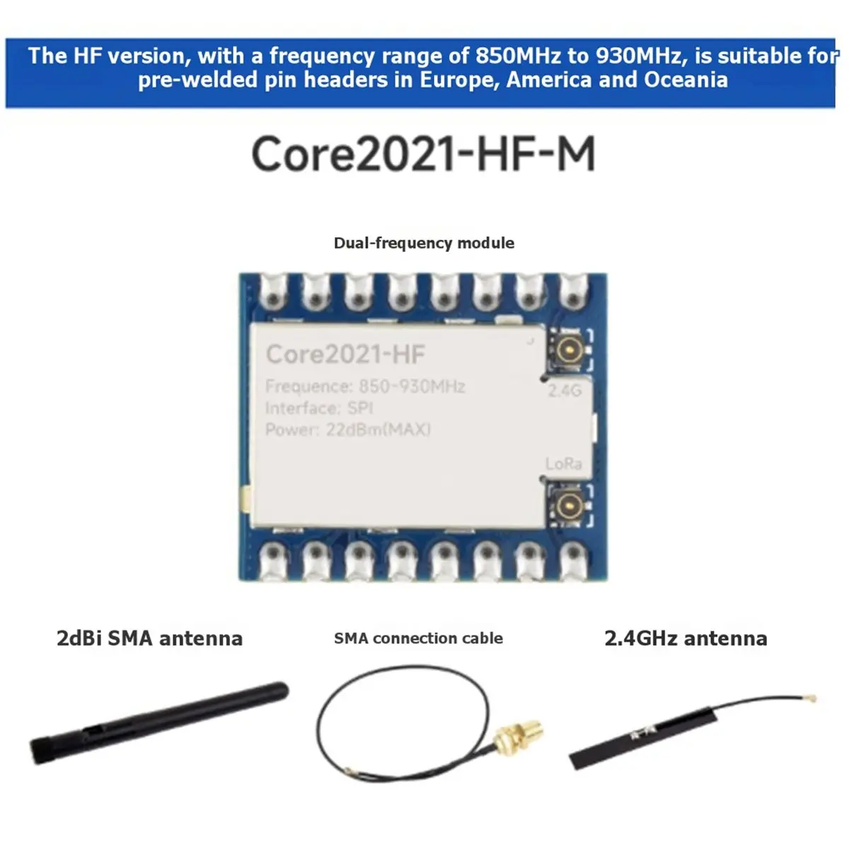 Фото Модуль LoRa DTC6 Core2021, приемопередатчик LR2021, плата IoT с низким энергопотреблением, модуль телеметрии IoT Core2021-HF-M №5