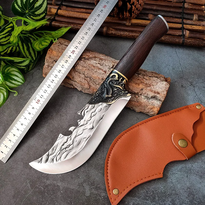 

Chinese Kitchen Knives Meat Cleaver Forged Butcher Chef Knife 5Cr15 Stainless Steel Chef Knife Sharp Slicer Bone Chopping Knife