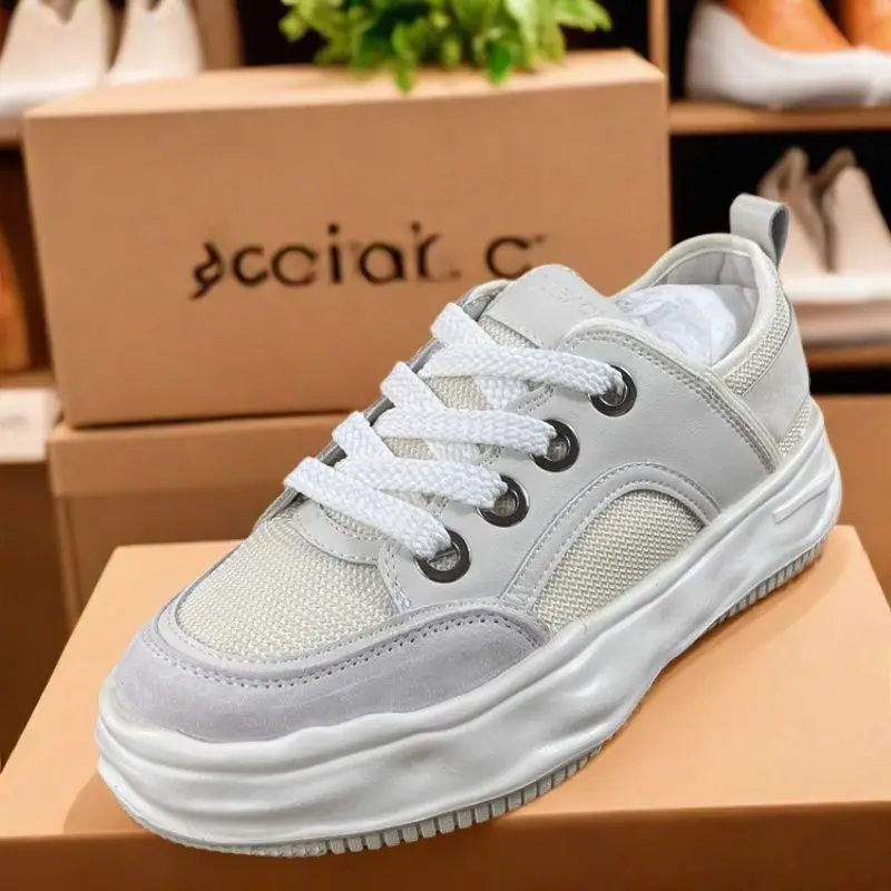 Повседневная женская обувь на танкетке 2024 сабо платформе спортивные кроссовки