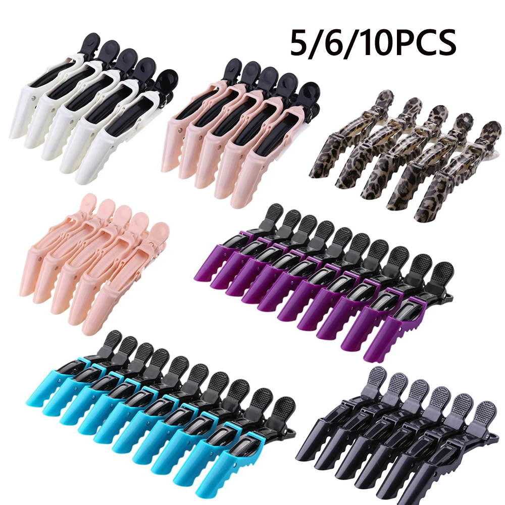 

5/6/10pcs/lot Plastic Hair Clip Hairdressing Clamps Claw Section Alligator Clips Barber For Salon Styling Hair Accessory Hairpin