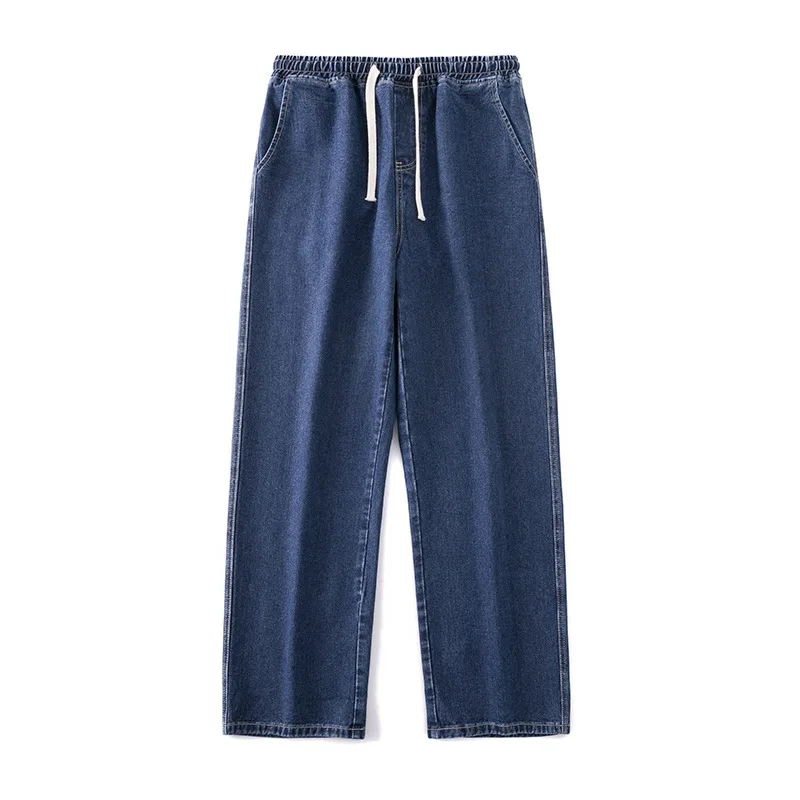 Men's Jeans Wide Leg Loose Casual Solid Straight Pants Fashion Streetwear Male Clothing For Daily Life
