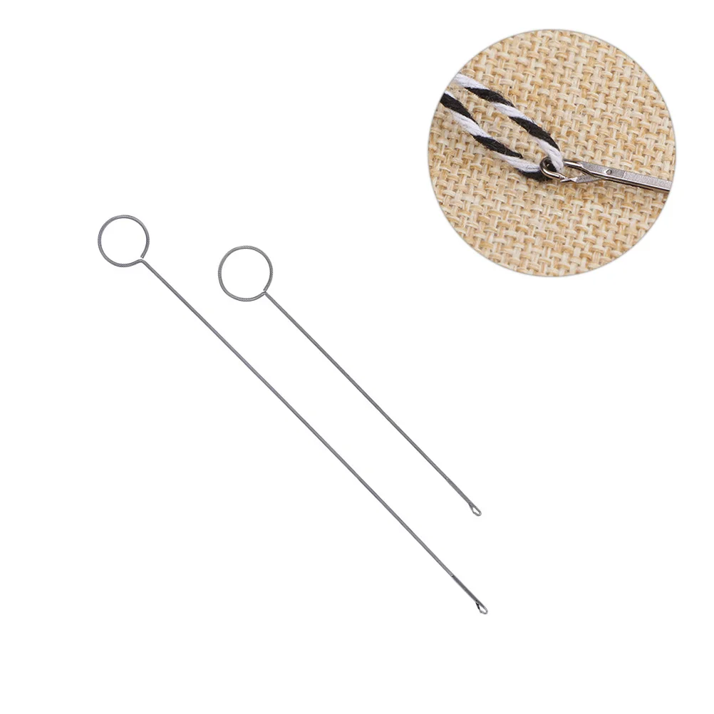 

2 PCS Embroidery Accessories DIY Knitting Accessories Crochet Hook Metal Lady Parts Turner Hook Rope Threader