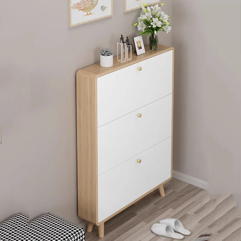 

Assembled Modern Shoe Rack Storage Dust Proof European Luxury Shoe Cabinet Nordic Vertical Ultra Thin Sapateira Home Furniture