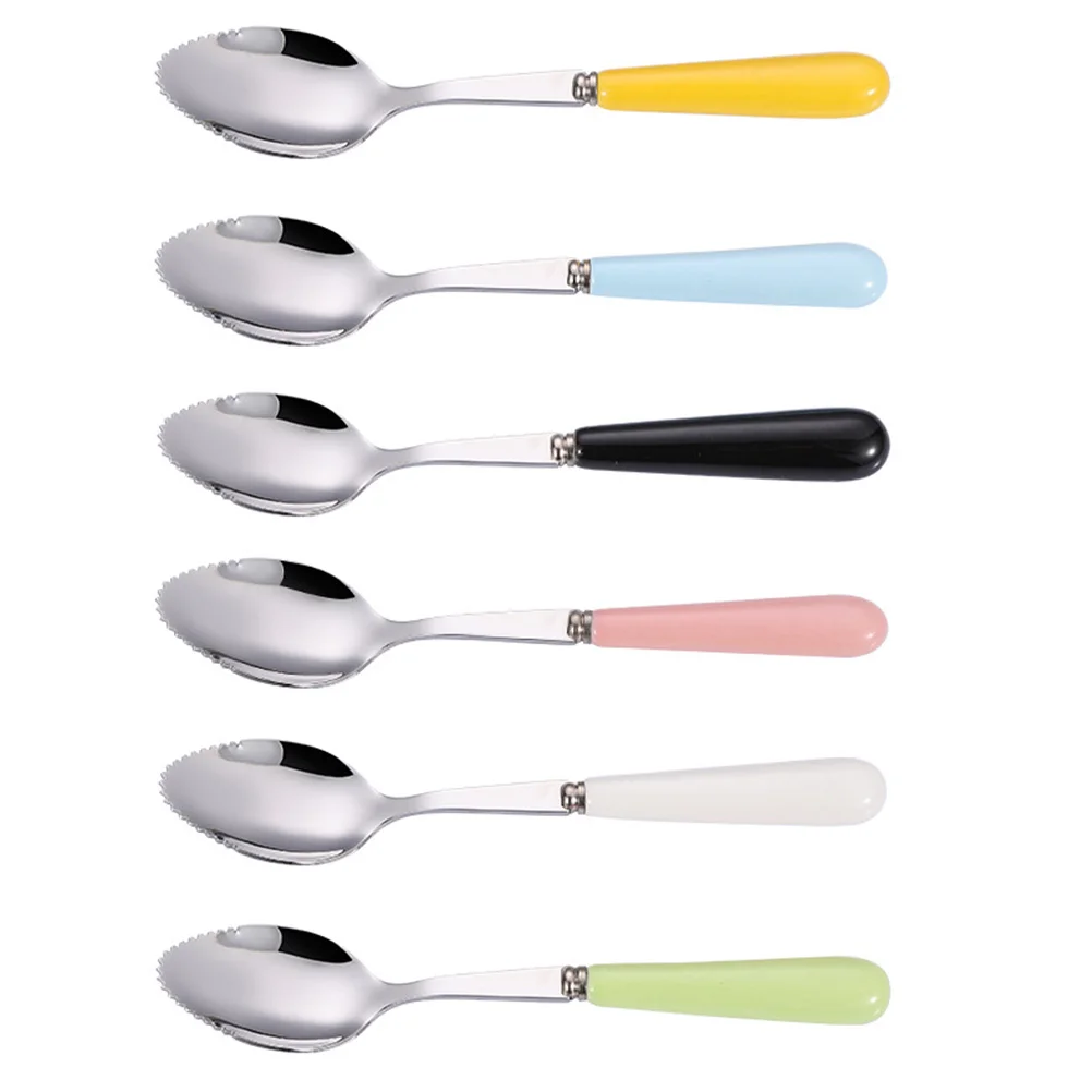 

6 Pcs Baby Spoon Tea Serving Scoop Drink Spoons Stainless Steel Utensils Cake Food Supplement Tool
