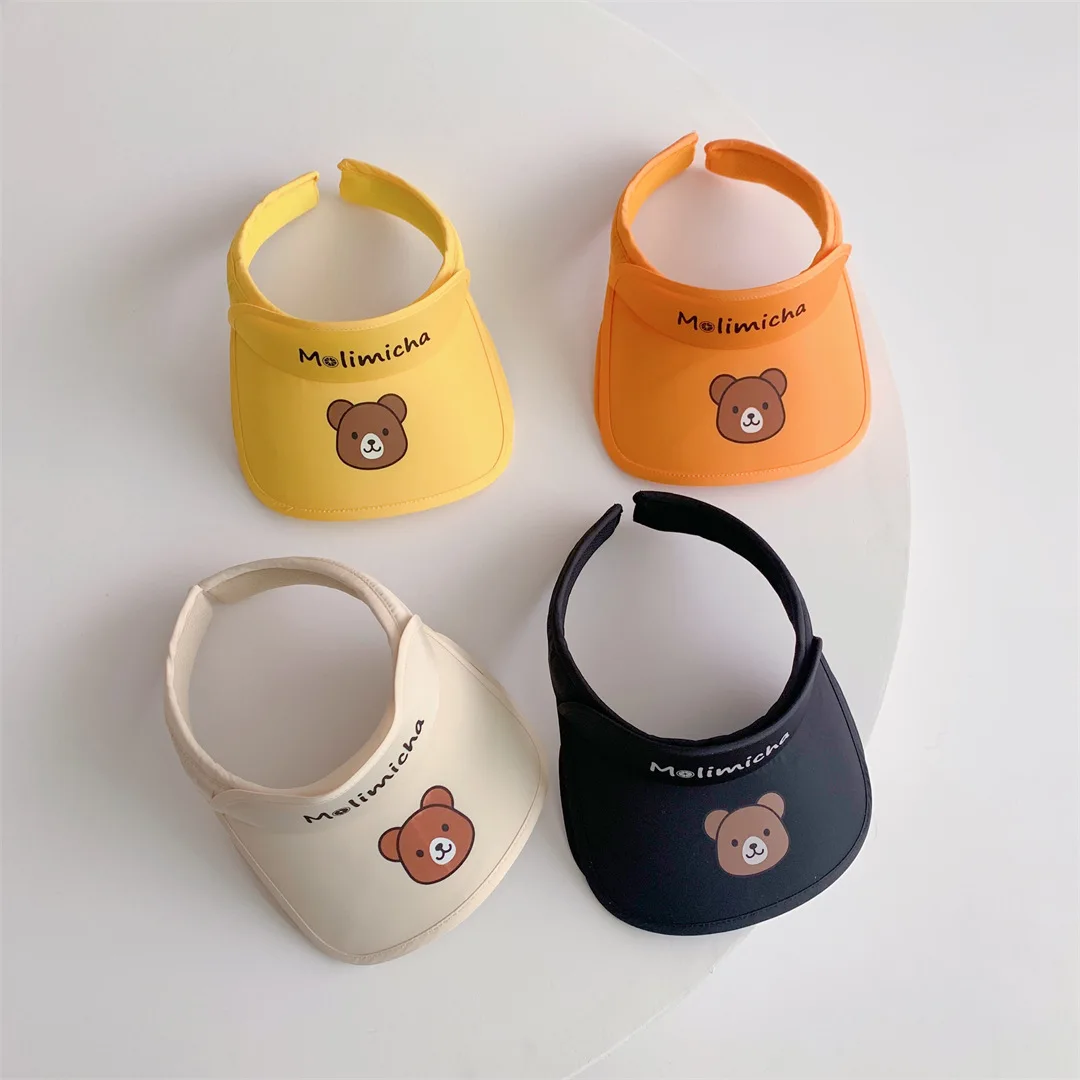 Summer New Lovely Cartoon Bear Baby Hat Cotton Kids Boy Girls Adjustable Caps Outdoor Children Sun Hats Toddler Breathable Cap