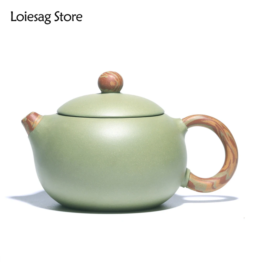 

Loiesag 160ml Yixing Handmade Raw Ore Purple Sand Pot Bean Green Sand Twisted Mud Single Pot Xishi Pot Teapot Kung Fu Tea Set