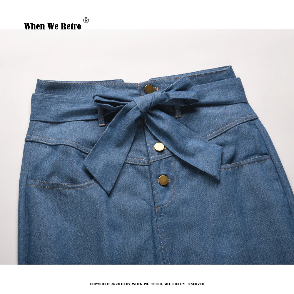 Женская джинсовая юбка в стиле ретро летняя офисная модная универсальная синяя