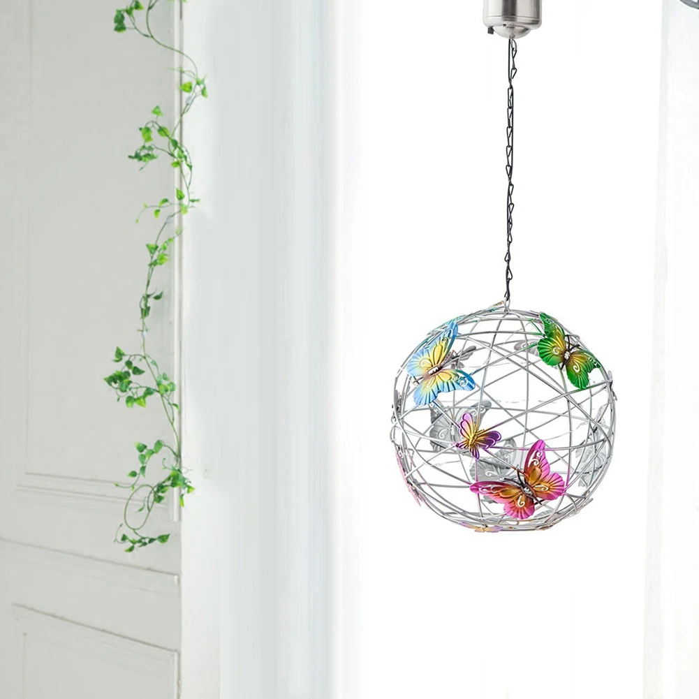 

Круглые бабочки на солнечной батарее, уличное водонепроницаемое украшение для двора, балкона, гостиной, лампа с защитой от атмосферных возд...