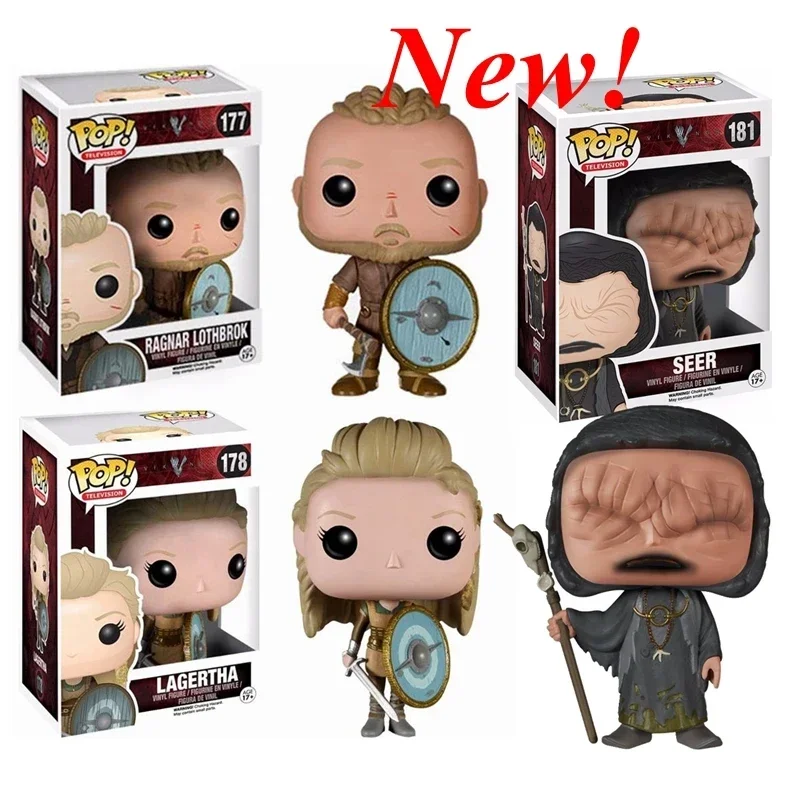 Виниловые куклы FUNKO POP Vikings Series RAGNAR LOTHBROK #177 LAGERTHA #178 Seer #181 подарки для детей